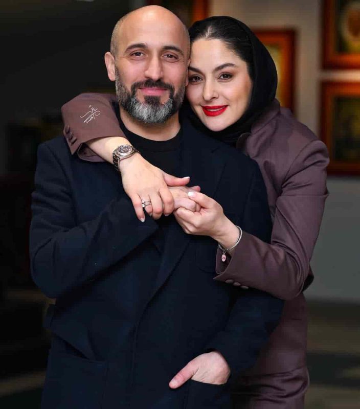 قاب عاشقانه مارال بنی‌آدم و همسرش علی سرابی